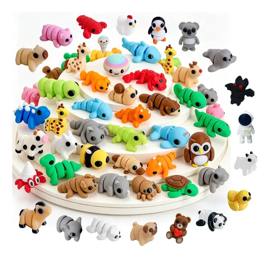Assorted colorful 3D models